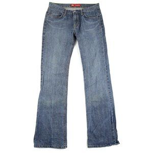 X2 Denim Laboratory Womens Boot Leg Jeans Light Wash Low Rise Size 6 Long